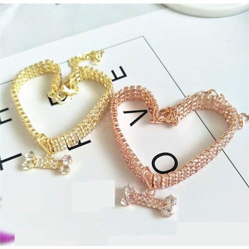 New Luxury Bling Dog Collar for Small Cat Necklace Rhinestone Diamante Pet Puppy Collar Cat Collar Pet Supplies Dog Accessories
