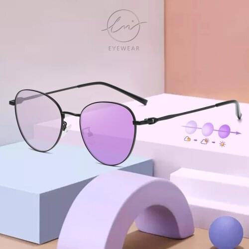 LM Candy Colors Photochromic Sunglasses Women Polarized Cat Eye New Trendy Sun Glasses Vintage Female Eyewear UV400 Gafas De Sol