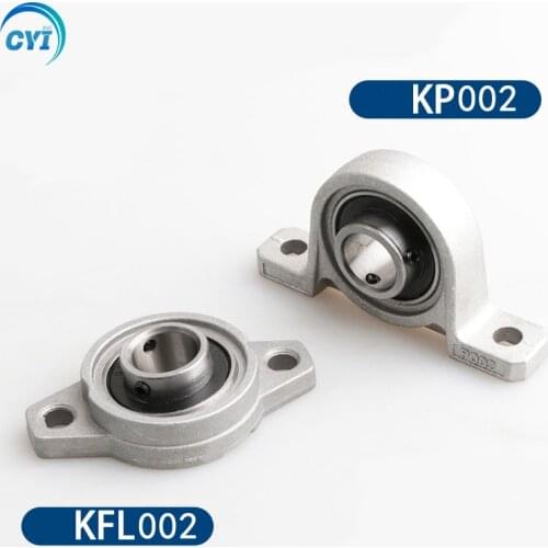 2PCS Zinc Alloy Diameter 15mm Bore Ball Bearing Pillow Block Mounted Support KFL002 KP002