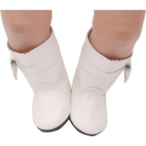 40-43 Cm Boy American Dolls Winter Bowknot High Boots PU Shoes Newborn Toys Accessories Fit 18 Inch Girls Doll Gift g18