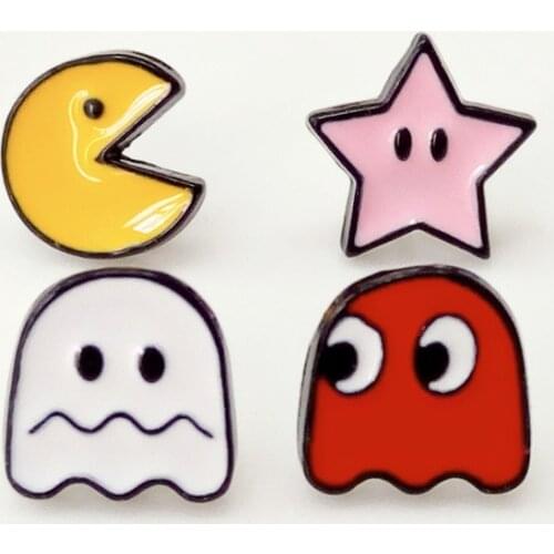 Game Series Player Man Pacman Cosplay Earrings New Design cartoon Cute fashion PAC-MAN activity Stud Earrings bijoux Jewelry