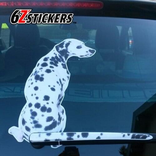Sixsub 3D Car Stickers Dalmatian dog Moving Tail Stickers Reflective Car Styling Window Wiper Decals Rear Windshield Decor