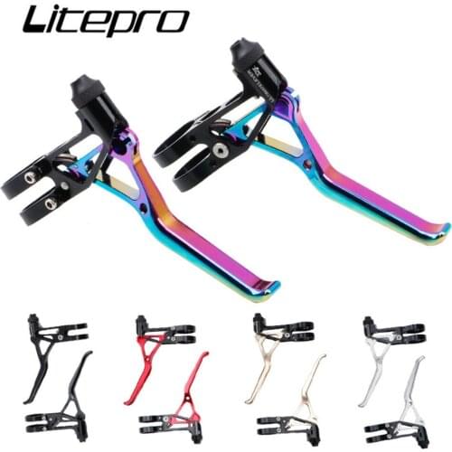 Litepro BMX Folding Bike MTB Mountain Bicycle V Brake Lever Lightweight 64g For Road Small Bicycle Bike 14/16/20Inch V Brake