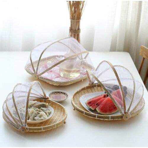 Chinese Style Handmade Drying Basket Household Bamboo Basket Dust Pan Storage Fruit Cover Farm Bamboo Products Sieve Food Cover