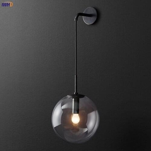 15CM Glass Ball LED Wall Light Sconce Modern Nordic Wandlamp Fixture Black/Golden Bedroom Bathroom Mirror Light Applique Murale