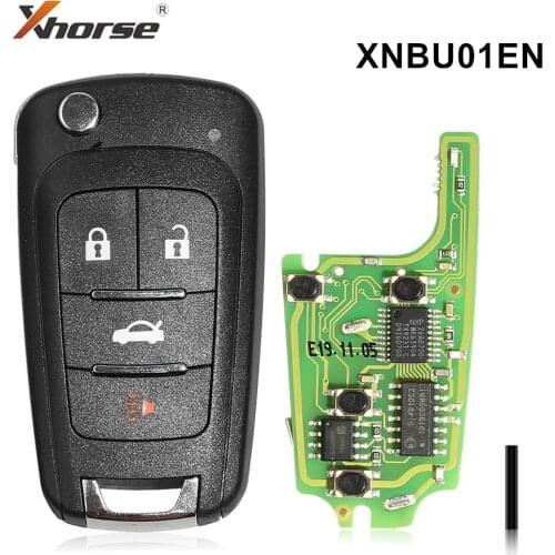 5pcs/lot Xhorse XNBU01EN VVDI for Buick FLIP Key Type Universal WIRELESS Remote Key 4 Buttons for VVDI2 vvdi key tool