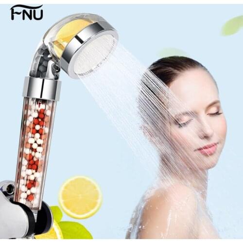 Bathroom High Pressure Water Saving Shower Head Vitamin C Ionic Shower Filter with Hose Water Softener Showhead Filters Set