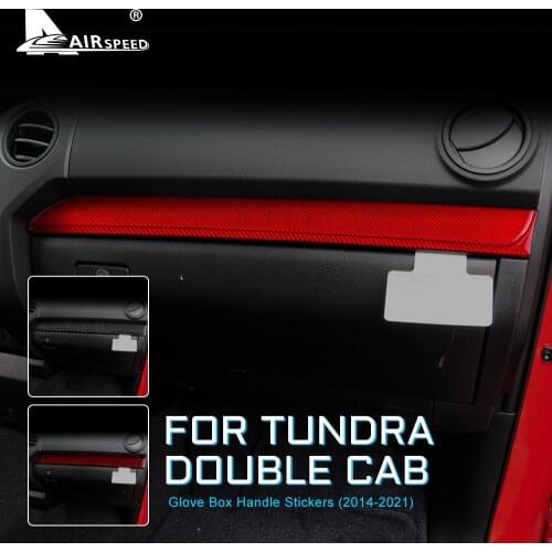 Carbon Fiber for Toyota Tundra 2014 2015 2016 2017 2018 2019 2020 2021 Accessories Interior Trim Co-pilot Glove Box Handle Trim