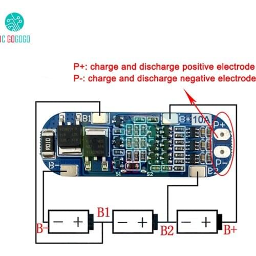 3S 10A 11.1V 12V 12.6V Lithium Battery Charger Protection Board Module for 18650 Li-ion Lipo Battery Cells BMS 3.7V