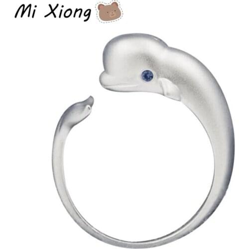 Mi Xiong Dolphin Ring 925 Sterling Silver Women Wedding Rings Engagement Luxury Elegant Fine Jewelry Cute Exquisite Gift Classic