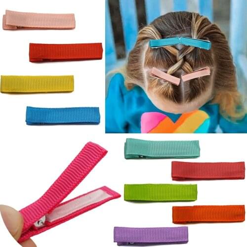 25pcs/lot 4.5*1 CM Simple Solid Color Fabric Toddler Duckbill Clip Hairstyle Design Hairdressing Styling Tools DIY Baby Headwear
