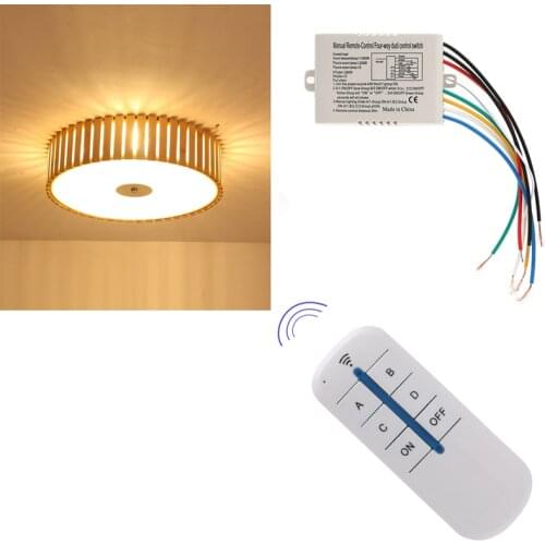 4 Channel Wireless ON/OFF Lamp Remote Control Switch Receiver Transmitter
