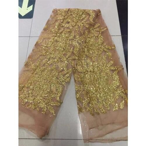 5yards new dobby bzh07 # brown mesh gold flower hand print glitter mesh tulle lace fabric for sawing wedding dress