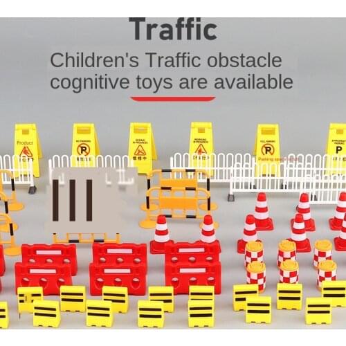 62pcs Car Accessories Road Sign Traffic Model Creative Toy Diy City Parking Script Educational Toys for Kids Game Gift M22