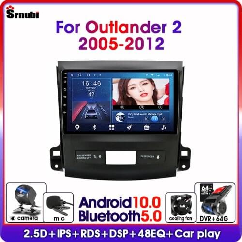 2 Din Android 10.0 Car Radio For Mitsubishi Outlander Xl 2 CW0W 2005-2012 Navigation GPS Multimedia Video Player 6G+128G RDS DSP