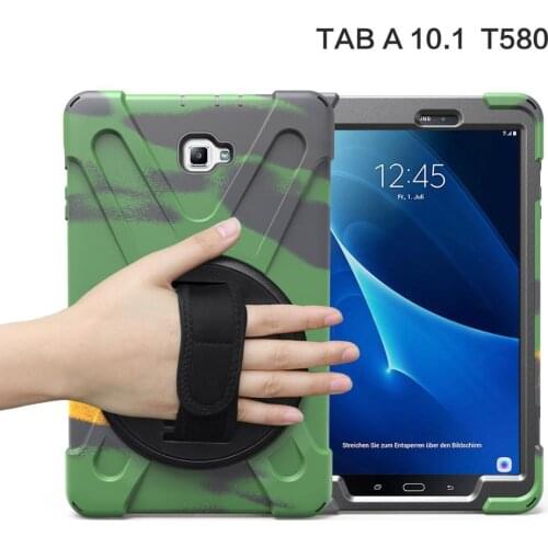 360 Rotation Stand Coque For Samsung Galaxy Tab A A6 10.1 SM-T580 T585 Case Armor Hand Strap Funda for Samsung T580 T585 Cover
