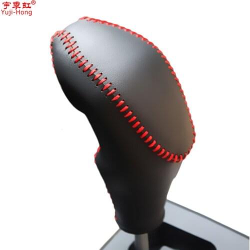 Yuji-Hong Car Automatic Gear Covers Case for Citroen C4 C4L 2012-2016 Auto Gear Shift Collars Genuine Leather Cover