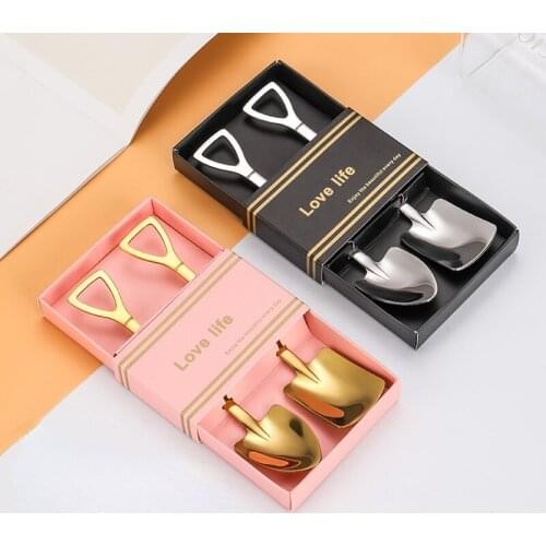 Stainless Steel Watermelon Spoon Dessert Ice Cream Creative Melon Flat Shovel Spoon Gift Packing