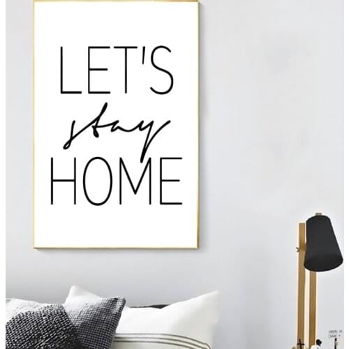 LETs HOME Inspiring Quotes Wall Art Canvas Painting Black White Wall Poster Prints For Living Room Modern Home Decor