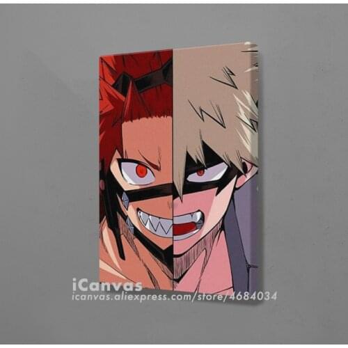 Kiribaku Katsuki Bakugou Eijiro Kirishima BNHA Decoration Prints Canvas Home Decor Living Room Bedroom Poster Painting Wall Art
