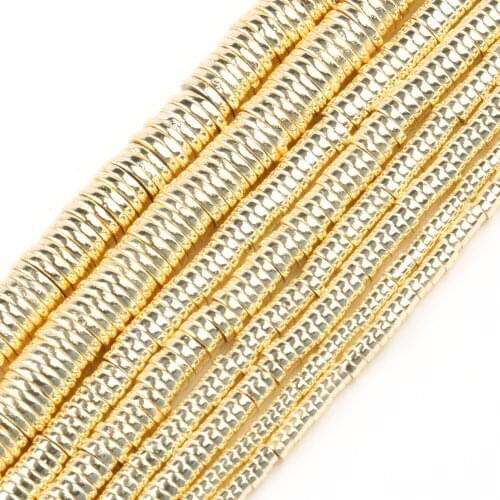 2 3 4 6mm 9K Gold Round Rondelle Gallstone Beads Natural Spacer Loose Stone Beads For Jewelry Craft DIY Making Accessories