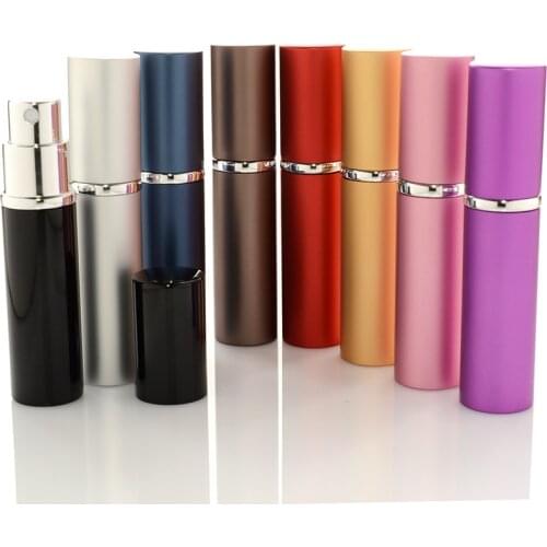 Refillable 5/6ML Refillable Mini Perfume Spray Bottle Aluminum Spray Atomizer Portable Travel Cosmetic Container Perfume Bottle