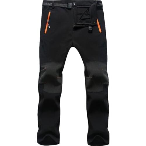 Mens Thick Warm Fleece Soft Shell Pants Womens Outdoor Waterproof Windproof Hiking Trekking Fishing Camping Climbing Trousers