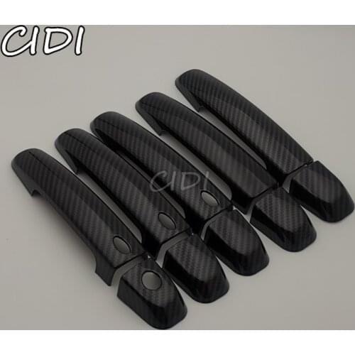 For Suzuki Grand Vitara Grand Nomade Escudo 2006~2014 2012 ABS Black Carbon Fiber Black Door Handle Cover Trim Car Accessories