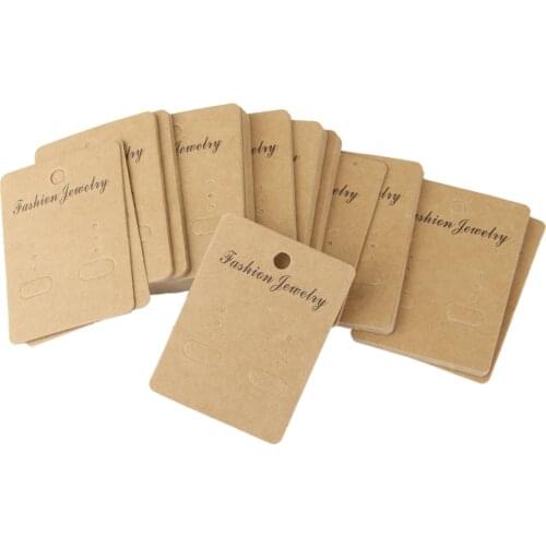 100 Pieces Wholesale Kraft Paper Earring Jewelry Display Hang Cards Retail Shop Earring Organizer 6.8cm x 5cm