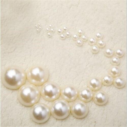 4/6/8/10/12/14mm White Cream Half Pearl Beads DIY Imitation Garment Beads Pearl ABS Half Round Beads Craft Scrapbook Beads