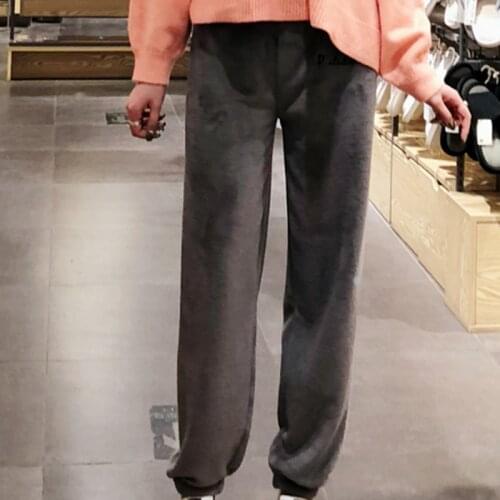 Fashion Casual Loose Pajamas Winter Warm Coral Fleece Solid Pajamas Comfortable Skin-friendly Simple All-match Pants Trousers