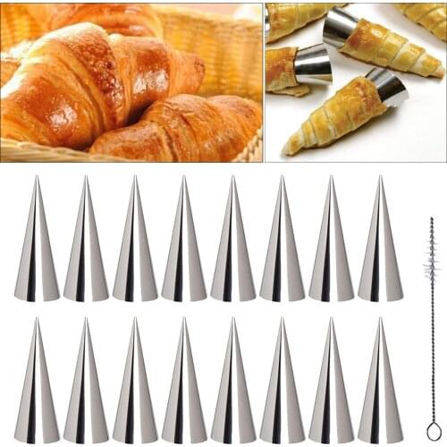 Horn Cone Shape Stainless Steel Pastry Molds Cream Mould Bread Baking Supplies