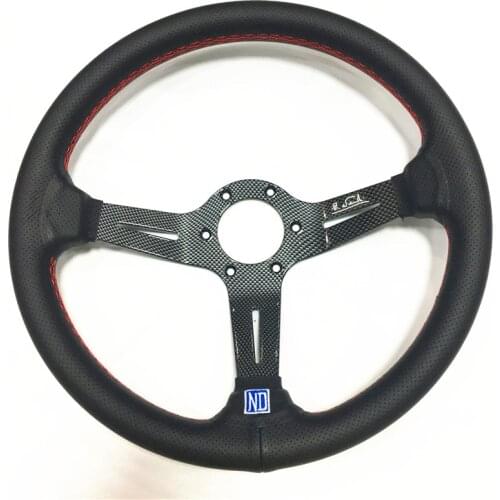 Top Racing 14'' 350mm Leather ND Rally Tuning Drift Racing Steering Wheel