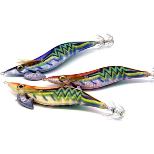 Fishing Lure Wood Shrimp 3.0/3.5 Inch Wood Shrimp Squid Bait Cuttlefish Bait Fishing Tools Fake Bait Fishing Lures Squid Bait