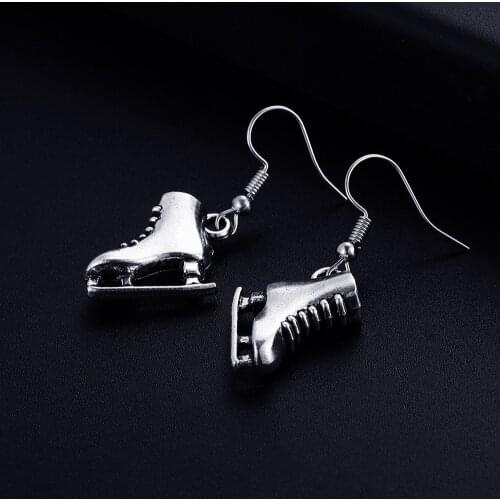 Trendy Vintage Skating shoes Shape Dangle Earrings for Women Girl Retro Drop Earrings Cute Small Object Earring Jewelry Bijoux