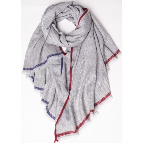 100% cashmere scarf Luxury Brand women female autumn and winter street high-end solid color lengthened scarf fashion