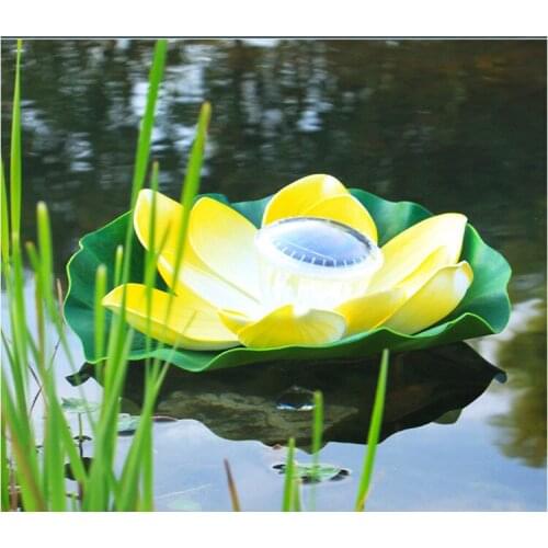 Solar Multi-Color LED Lotus Flower Lamp Floating Pond Nightlight