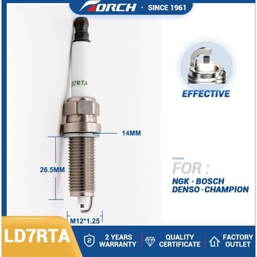 Candle TORCH LD7RTA Replace for Spark Plug NGK LZKAR7A-D for VR7SES ​CHAMPION REA8MX ​Denso XE20HRU9