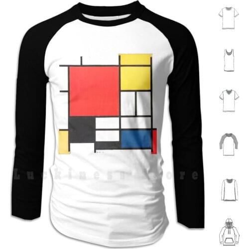 Piet Mondrian Hoodie Long Sleeve Mondrian Piet Mondrian De Stijl Mondrian Painting
