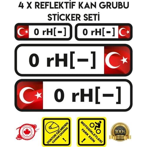UK 0 rH-Reflective Blood Group Set Sticker Plane Extreme