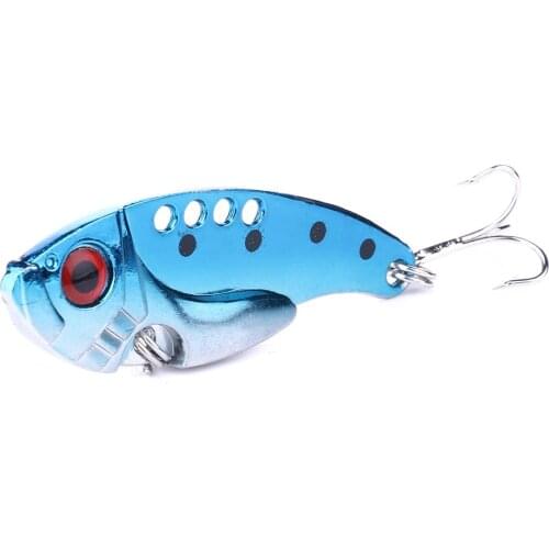 1Pcs Metal VIB Lures 5.5cm 11g Vivid Vibrations Spoon Wobbler Lure Fishing Bait Bass Artificial Hard Bait Cicada Lure VIB Bait