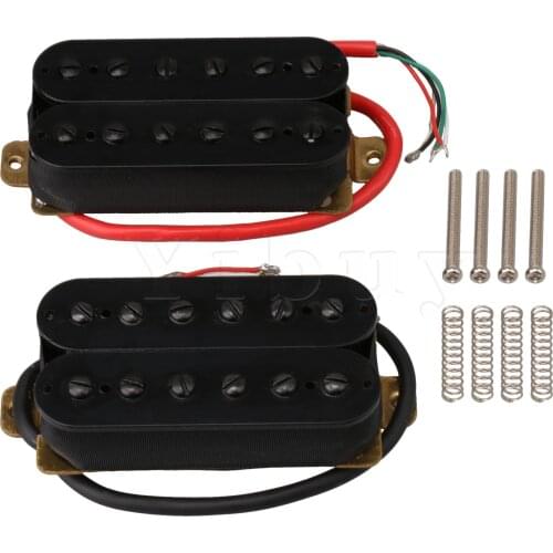 Yibuy 2Pieces Metal Humbucker Guitar Pickup Set for Most Guiatr Black