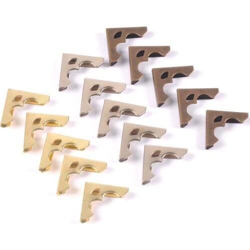 50pcs 16x16mm Antique Metal Book Scrapbooking Notebook Albums Menus Folders Corner Protectors Bronze Tone