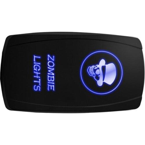 12-24V Car ZOMBIE LIGHTS 12V 20A Toggle Rocker Switch Blue LED Light 5Pin ON OFF