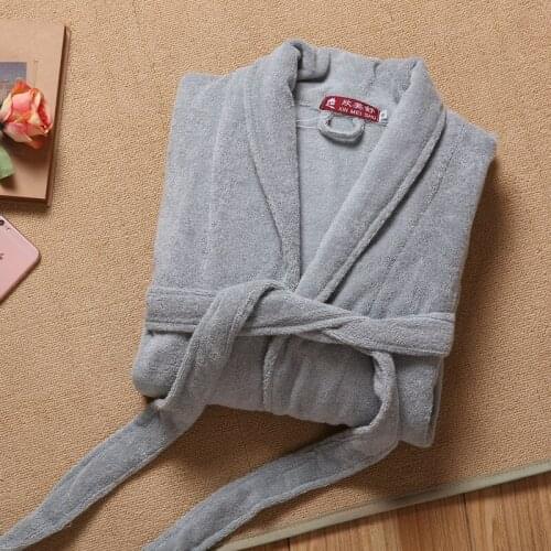Mens Robe Winter Thick Cotton Bathrobe Mens Warm Long Kimono Bath Robe Male Bathrobes Night Dressing Gown Home Clothes Autumn