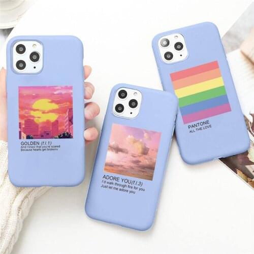 Flower Summer Pink painting aesthetics Phone Case Candy Color for iPhone 6 7 8 11 12 s mini pro X XS XR MAX Plus