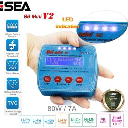 HTRC iMax B6 Mini V2 80W Digital Charger RC Battery Charger Discharger for PB Lipo Lihv LiIon LiFe NiCd NiMH Smart Charger