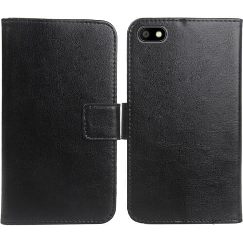 For SFR Altice S23 5" Solid Color Leather Flip with Card Packet Bags Phone Case for SFR Altice S23 Holster
