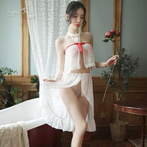 Exotic Sexy Lace Cute Lingerie Open Cup Bra Micro Bikini Extreme Women Lingerie Set White Stripper Clothes Christmas Lingerie