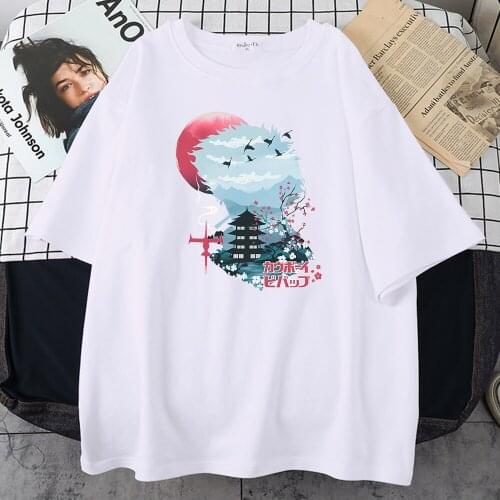 Japanese Cartoon Style Print Tshirt Women Breathable Oversize T Shirt Summer Fashion Tees Shirt Street Casual T Shirt Womens